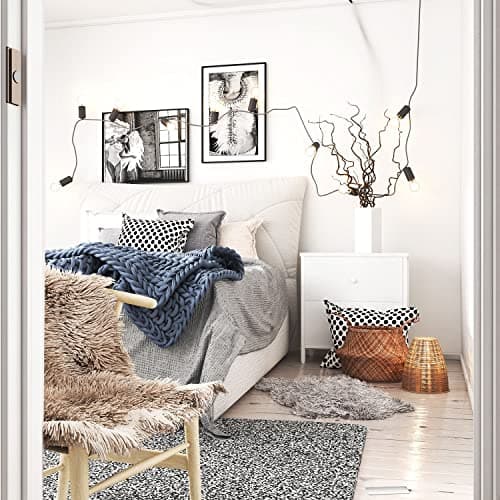 BOLUO White Nightstand 2 Drawer for Bedroom,Small Night Stand with Fabric Drawers End Table Modern 5