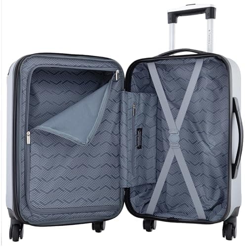 Travelers Club Chicago Hardside Expandable Spinner Luggage, Silver, 22" Carry-On 5
