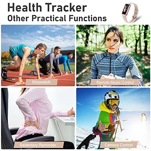 Fitness Tracker with Step Counter/Calories/Stopwatch, Activity Tracker, Health Tracker with Heart Rate Monitor, Sleep Tracker,1.10''AMOLED Touch Color Screen, Pedometer Watch for Women Men Kids, Pink 6