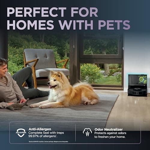 Shark Robot Vacuum & Mop Combo, NeverTouch System, Self-Emptying and Refilling, for Wood, 60-Day Debris Capacity, 30-Tank Reservoir, Pad Drying, 5 Intelligent Cleaning Technologies, RV2820YE 6