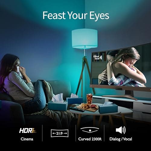 BenQ EW3880R Premium Curved Ultrawide Monitor 38" WQHD w/Remote | IPS | 2300R Curve | HDRi | Eye-Care Tech | Height, Swivel & Tilt | 2.1ch w/ 8w Subwoofer | DisplayPort |HDMI | USB-C | USB Hub,Black 6