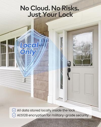 TEEHO TE012W WiFi Smart Lock, Fingerprint Door Lock with Built-in Wi-Fi, Keyless Entry Keypad Smart Deadbolt, App Remote Control, Alexa Compatible, IP55 Waterproof for Front Door – Matte Black 9