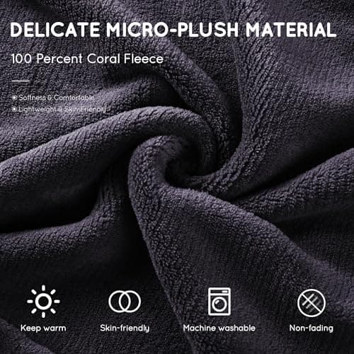 DUODUO Heated Electric Blanket 72"x84" Full Size Warm Coral Fleece with 4 Heat Settings & 10 Hours Auto Shut Off Overheating Protectsion - Black 5