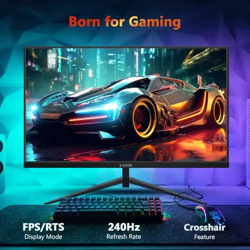 Z-Edge 24.5 inch 240Hz 165Hz 144Hz Gaming Monitor, FHD 1080p, MPRT 1ms, VA Monitor Gaming, 350nits, 16.7M Colors, 5000:1 Contrast, UG25I Frameless Bezel, DP x1, HDMI x2 7