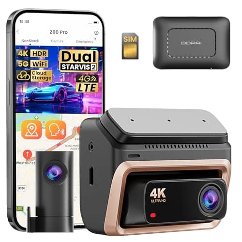DDPAI Dash Cam Z60 Pro 4G LTE with SIM Card Hardwire Kit Set