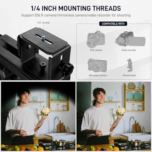 GVM 12" Teleprompter for iPad Tablet Phone DSLR Camera, Collapsible Teleprompter Kit with Installation Free Design, HD Refective Display, APP Remote Control, Carry Case, for Video Recording 7