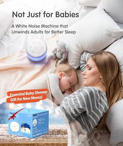 FamiSym White Noise Sound Machine Baby for Sleeping with Night Light – 34 Soothing Sounds, Rechargeable White Noise Machine for Kids Adults, Portable Lullaby Sleep Machine Baby Soother Home Travel 6