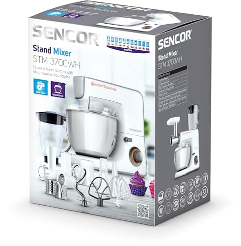 Sencor STM3700WH 10 Speed Stand Mixer with 10 Specialized Attachments, White 7