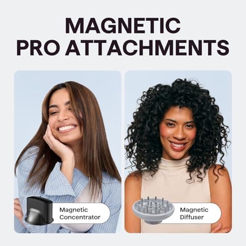 Hair Dryer, Wavytalk Turblow Pro Fast Drying Blow Dryer with Diffuser, High Speed Hair Dryer with 110,000 RPM, Pro Negative Ions for Reduces Damage, Frizz Smoothing, 3 Speeds & 3 Temps, Matte Grey 6