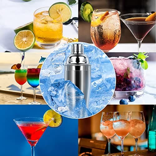 Large 24oz Cocktail Shaker Set, Stainless Steel 18/8 Martini Mixer Shaker with Built-in Strainer, Measuring Jigger & Mixing Spoon, Professional Martini Shaker Set, Perfect for Bartender and Home Use 7