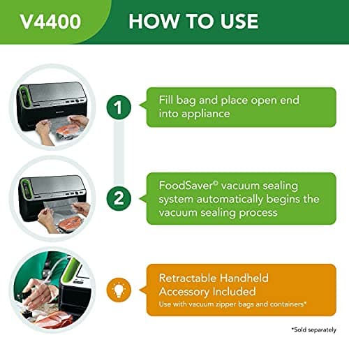 FoodSaver V4400 2-in-1 Vacuum Sealer Machine with Automatic Vacuum Sealer Bag Detection and Starter Kit 5