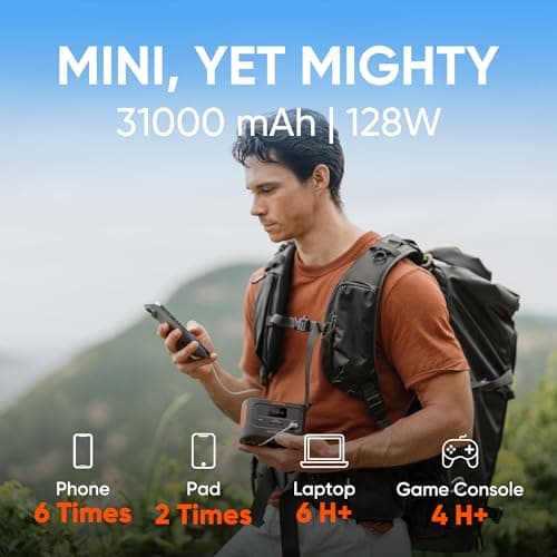 Jackery Explorer 100 Plus Portable Power Station,Random Color(Black or Dune White), 99Wh LiFePO4 Battery Solar Generator, 128W Carry-on Power for Flight, 100W Dual PD 3.0 Fast Charge (Renewed) 7