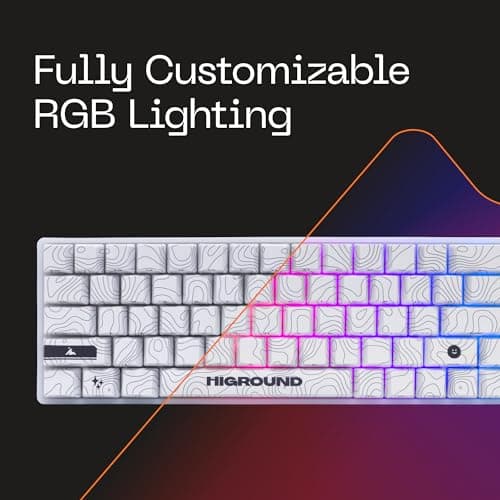 Higround Trailhead 65% Mechanical USB Wired Gaming Keyboard, TTC Linear Custom Switches, Programable RGB, Hot-Swappable, Deep Thock Creamy Sounding PC Keyboard, Pre-lubed (SNOWSTONE) 5