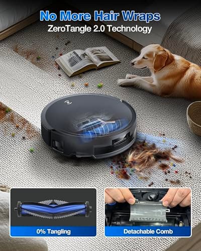 ECOVACS DEEBOT T50 MAX PRO Omni Robot Vacuum and Mop, 18,500Pa Suction, 18mm Auto-Lift, ZeroTangle &TruEdge 2.0, AIVI 3.0 Obstacle Avoidance, Auto Hot Water Mop Wash/Dry/Refill, Self-Emptying 6