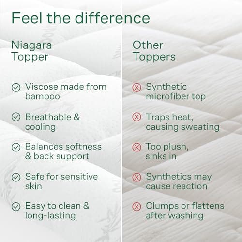 Ultra Soft Twin XL Size Mattress Topper - Viscose Made from Bamboo Pillow Top Mattress Pad for Back Pain Relief - Naturally Cooling for Hot Sleepers, White 7