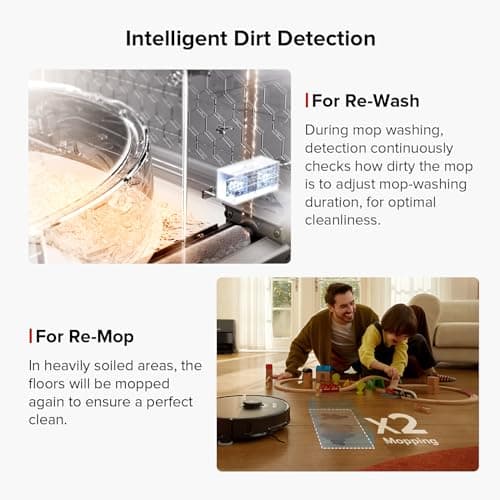 roborock S8 Max Ultra Robot Vacuum and Mop, All-in-One Dock, PreciSense LiDAR Navigation, Smart Dirt Detection, Self-Emptying, 8000Pa Suction for Various Floors, 20mm Auto Lifting for Carpet, Black 7
