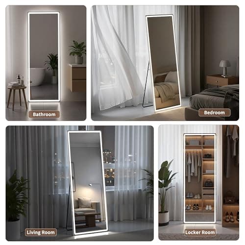 64"x21" Full Length Mirror with LED Lights, Mirrors with Dimming & 3 Color, Full Body Mirrors with Aluminum Alloy Thin Frame for Bedroom, Dressing Room 7