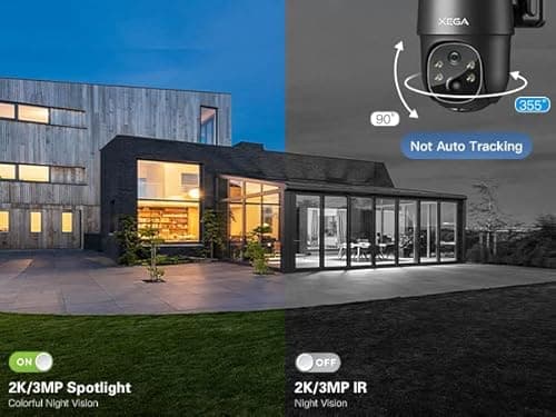 Xega 4G LTE Cellular Security Camera Solar with SIM Card,Wireless Outdoor No WiFi Security Camera,2K HD PTZ Night Vision Motion Detection 2 Way Talk TF&Cloud Storage IP66, Built-in SIM Card 5