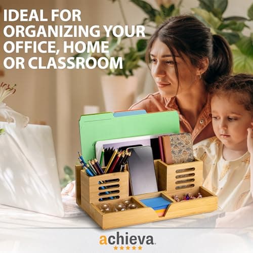 Achieva Bamboo Desk Organizer (71001) 7