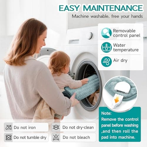 Heating Pad for Period Cramps, Heating Pad for Back/Neck/Shoulder Muscle Pain, 6 Heating&4 Timer Setting, Auto Shut Off, Dry/Moist Heat & Machine Washable, Gray Birthday Christmas Gifts for Women Mom 6