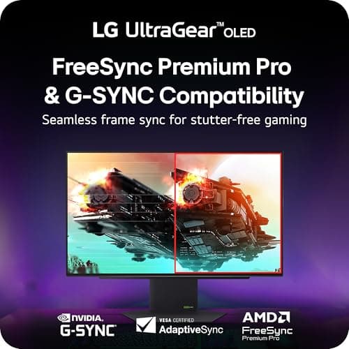 LG 27GX790A-B 27-inch Ultragear OLED Gaming Monitor QHD 1440p 480Hz, 0.03ms, DisplayPort 2.1, True Black 400, NVIDIA G-Sync, AMD FreeSync Premium Pro, HDMI, USB, Tilt/Height/Swivel/Pivot Stand, Black 9