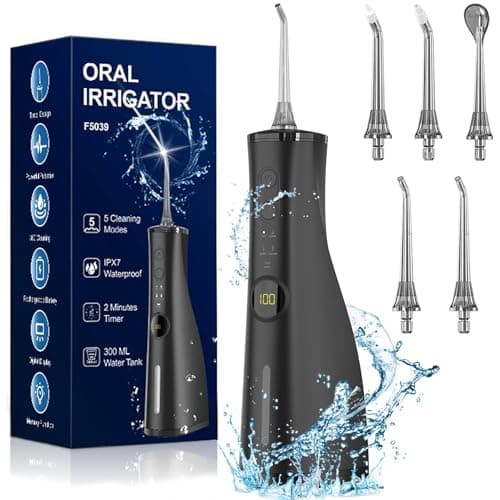 Water Dental Flosser Electric Oral Irrigator 300ML Large Tank 5 Replaceable Jet Tips