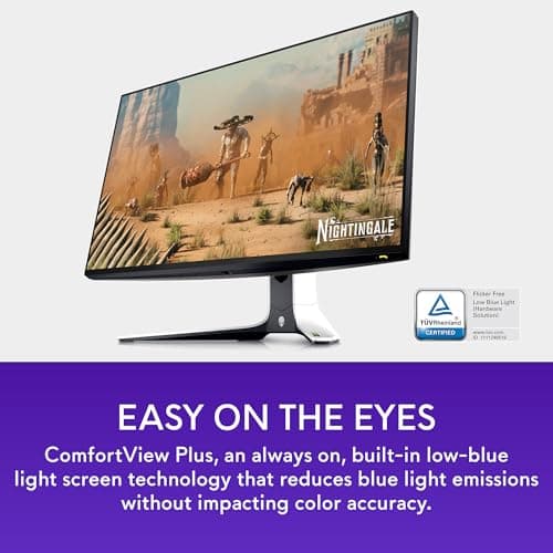 Alienware AW2723DF Gaming Monitor - 27-inch (2560 x 1440) 240Hz Display (DP 1.4), 1ms Response Time, NVIDIA G-Sync, Preset OSD Modes, Height/Tilt/Swivel/Pivot Adjustability - Lunar Light 12