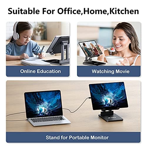 TriPro Tablet Stand -Portable Monitor Stand,4.72" Wide, Adjustable & Foldable, Super Sturdy,Tablet Holder for Desk Compatible with iPad/Tablets/Portable Monitor 7"-15.6" 6