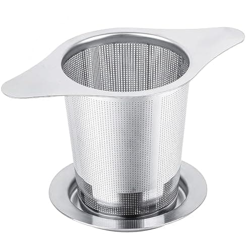 NKOVE Universal Tea Infuser with Lid Stainless Steel Filter Fits Mugs Cups Teapots Food Grade