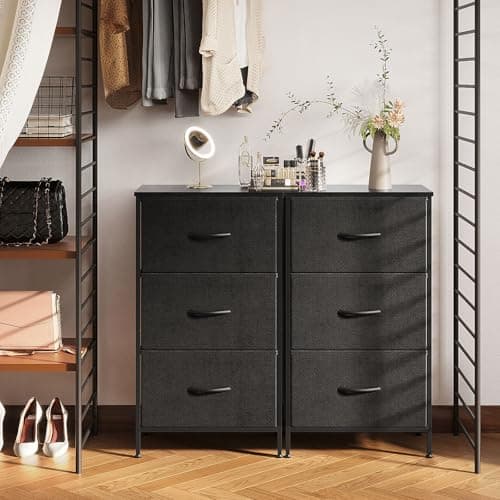 AODK Dresser for Bedroom Nightstand Small Dressers Chest of Drawers End Table for Living Room, Closet Dresser with 3 Storage Drawers Organizer Clothes, Black 8