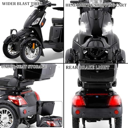 Mobility Scooter，Electric Mobility Scooter，Mobility Scooters for Adults，Heavy-Duty 4 Wheel Mobility Scooters,4 Wheel Scooter，Powered Mobility Scooters，All Terrain Mobility Scooter， (xl4l-black) 6