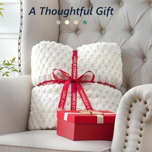 Mr. Sandman Weighted Blankets for Adults Queen Size 15lbs, Warm Sherpa Fleece Throw Blanket for Sleep and Calm, Soft Cozy Heavy Bed Blanket with Jacquard Flannel, 60 x 80 Inches, Cream White 6