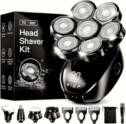 Head Shavers for Bald Men, Detachable Head Shaver, IPX7 Waterproof Wet Dry Bald Head Shavers, 7D LED Display Electric Rechargeable Head Shaving Kit with Type-C Charge
