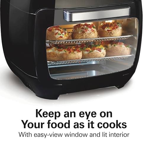 Hamilton Beach 11.6 QT Digital Air Fryer Oven with Rotisserie, 8 Pre-Set Functions including Dehydrator, Roaster & Toaster, 1700W, Black (35073) 5