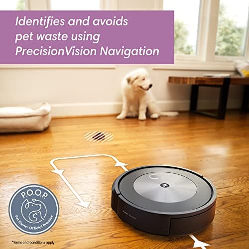 iRobot Roomba j7 (7150) Wi-Fi Connected Robot Vacuum - Identifies and avoids Obstacles Like pet Waste & Cords, Smart Mapping, Works with Alexa, Ideal for Pet Hair, Carpets, Hard Floors, Roomba J7 5