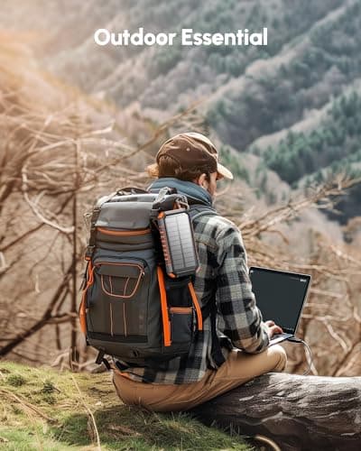 Hiluckey Solar Charger Power Bank 27000mAh 15W Fast Charging Phone Charger 3 Outputs Solar Portable Charger with Flashlight Compatible with iPhone 15 14 13 12 11 Samsung S22 S21 Google iPad 7