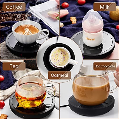 DOPUDO Coffee Warmer, 3-in-1 Mug Warmer with Auto Shut Off, Black, 36W Fast Heating, Perfect for Desk, Coffee, Tea, Milk 2