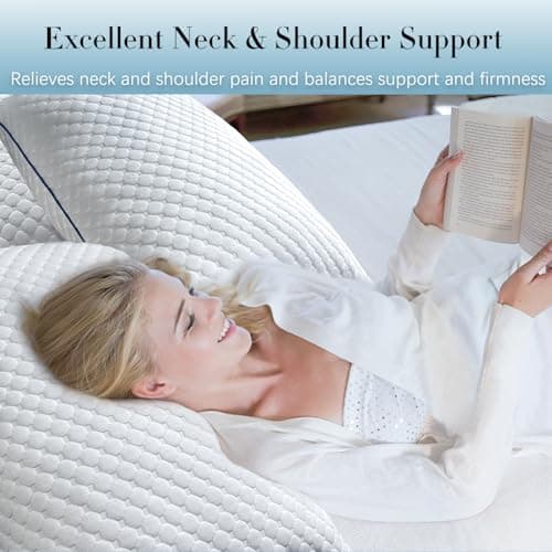 Shredded Memory Foam Pillows King Size Set of 2, King Pillows for Sleeping 2 Pack, Adjustable Firm Pillows for Side Back Stomach Sleepers, Washable Support Bed Pillows 5