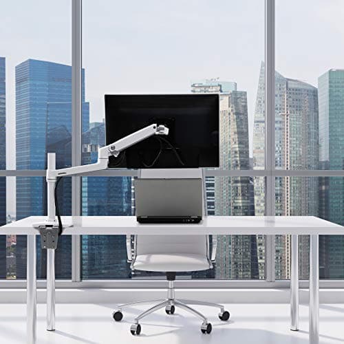 Ergotron – LX Monitor Arm, Single Monitor Desk Mount – fits Flat Curved Ultrawide Computer Monitors up to 34 Inches, 7 to 25 lbs, VESA 75x75mm or 100x100mm – Tall Pole, White 5