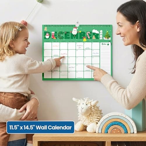 SUNEE Calendar 2024-2025- 18 Months Wall Calendar Oct. 2024 - Mar. 2026, 14.5"x11.5" Big Grid Hanging Calendar with Note for Organizing & Planning, Cute 7