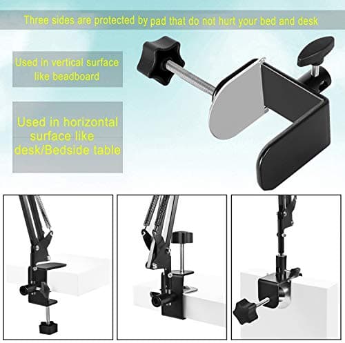 SAMHOUSING Tablet Stand for Bed,360 Degree Rotating Bed Tablet Mount Holder Stand with Aluminum Arm for iPad,iPhoneXS,N-Switch, Amazon Kindle Fire,or Other 4.7~12.9 inch-Screen Devices 5