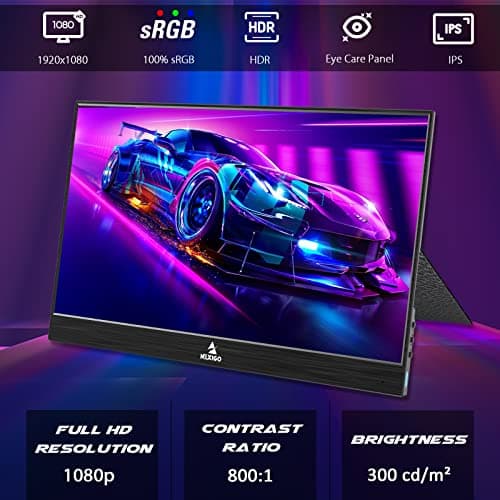 NexiGo 300Hz 17.3 Inch Portable Monitor (NG17FGQ), FreeSync, G-SYNC Compatible, IPS, Dual Speakers Eye Care Screen with HDMI/Type C for Laptop PC/MAC/Console 7
