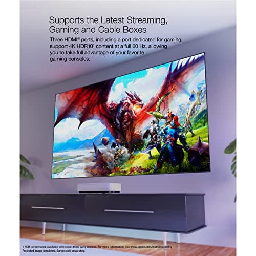 Epson EpiqVision Ultra LS800 Ultra Short Throw 3-Chip 3LCD Smart Streaming Laser Projector, 4,000 Lumens, 4K PRO-UHD, HDR, 150" Class, Android TV, 2.1ch Yamaha Built-in Speakers - White (Renewed) 7
