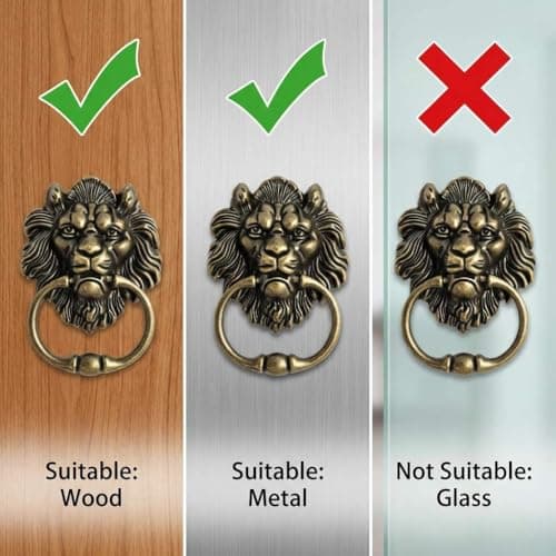 QWORK Antique Lion Head Bronze Door Knocker - Classic Vintage Design 6
