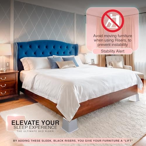 Utopia Bedding Bed Riser, 3 & 5 Inches Adjustable Furniture Risers for 8 Inch Combined Furniture Lift, Under Bed Storage & Dorm Room Essential, Supports Up to 1,300 lbs (4 Set, White) 9