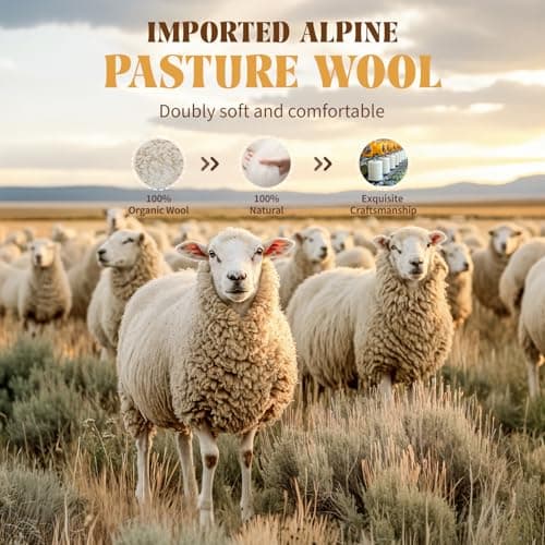 Baauye Organic Merino Wool Mattress Topper Queen-4 (60"x80" Cream) 6