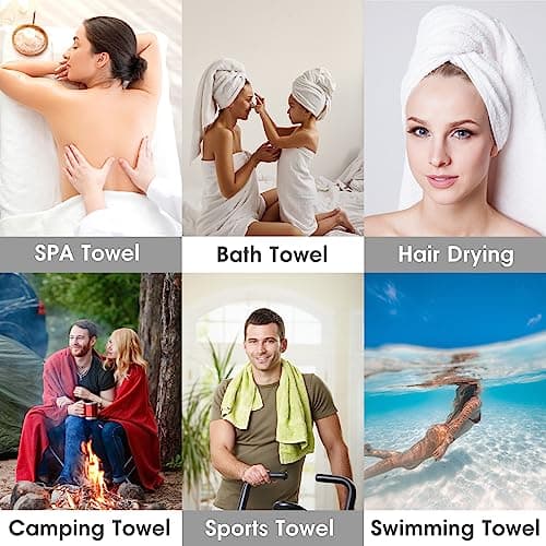 JML Microfiber Bath Towel 2 Pack(30" x 60"), Oversized Thick Towels, Soft, Super Absorbent and Fast Drying, No Fading Multipurpose Use for Sports, Travel, Fitness, Yoga, 30 in 60 in, Grey Count 8