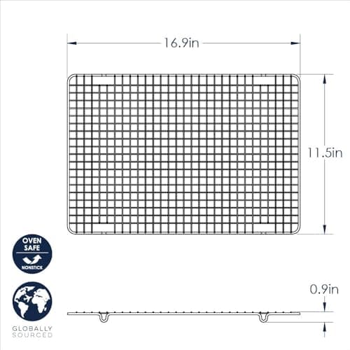 Nordic Ware 43343 Oven Safe Nonstick Baking & Cooling Grid (1/2 Sheet), One Size, Steel 5