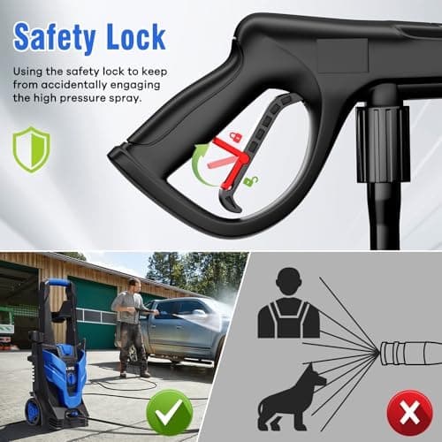 Pressure Washer, Power Washer with 4 Nozzles and Foam Cannon, High Pressure Cleaning Machine for Cars, Driveways, Fences, Patios, Home Cleaning 5