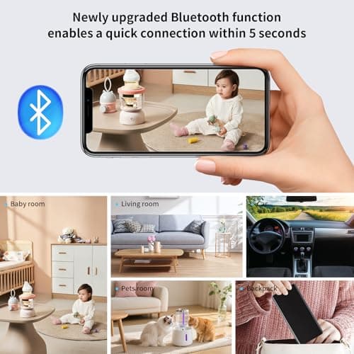 JUSTSTONE Wireless WiFi Battery Camera with 128GB, Smallest Portable Vdeo HD1080P Security Camera,Baby Monitor with Night Vision,Motion Detection,Storage,Remote Viewing for Security with APP 5